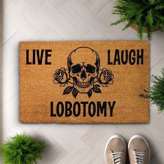 Spooky Season, Gothic Skull Doormat, Dark Humor Welcome Mat