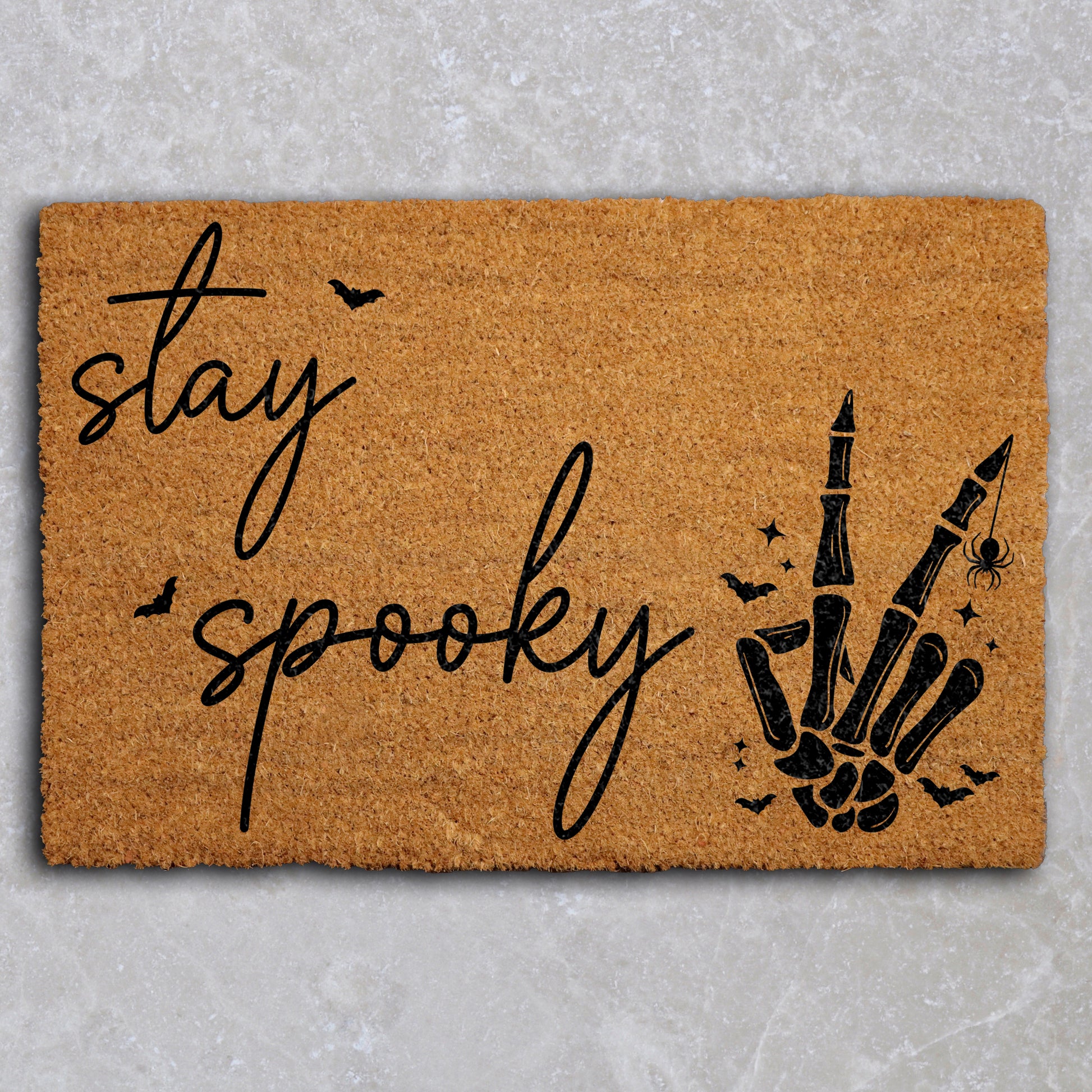 Spooky Season Welcome: Skeleton Mat, Fall Housewarming Front Porch Decor