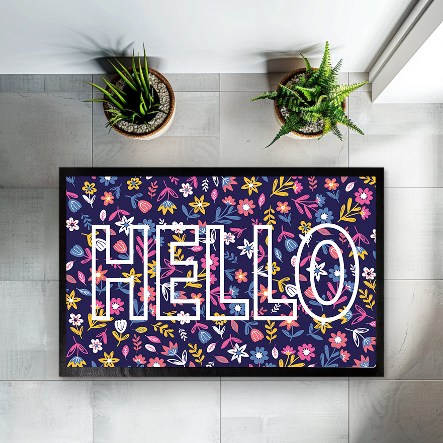 Vibrant Floral Doormat, Wildflower Welcome Mat, Housewarming Gift!