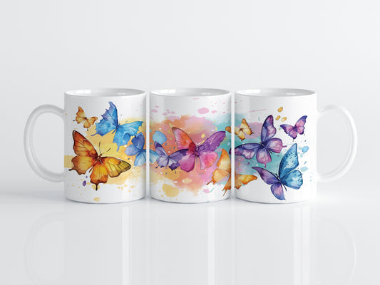 Whimsical Butterfly Mug, Colorful Ceramic Cup, Nature-Inspired Gift 11oz/15oz