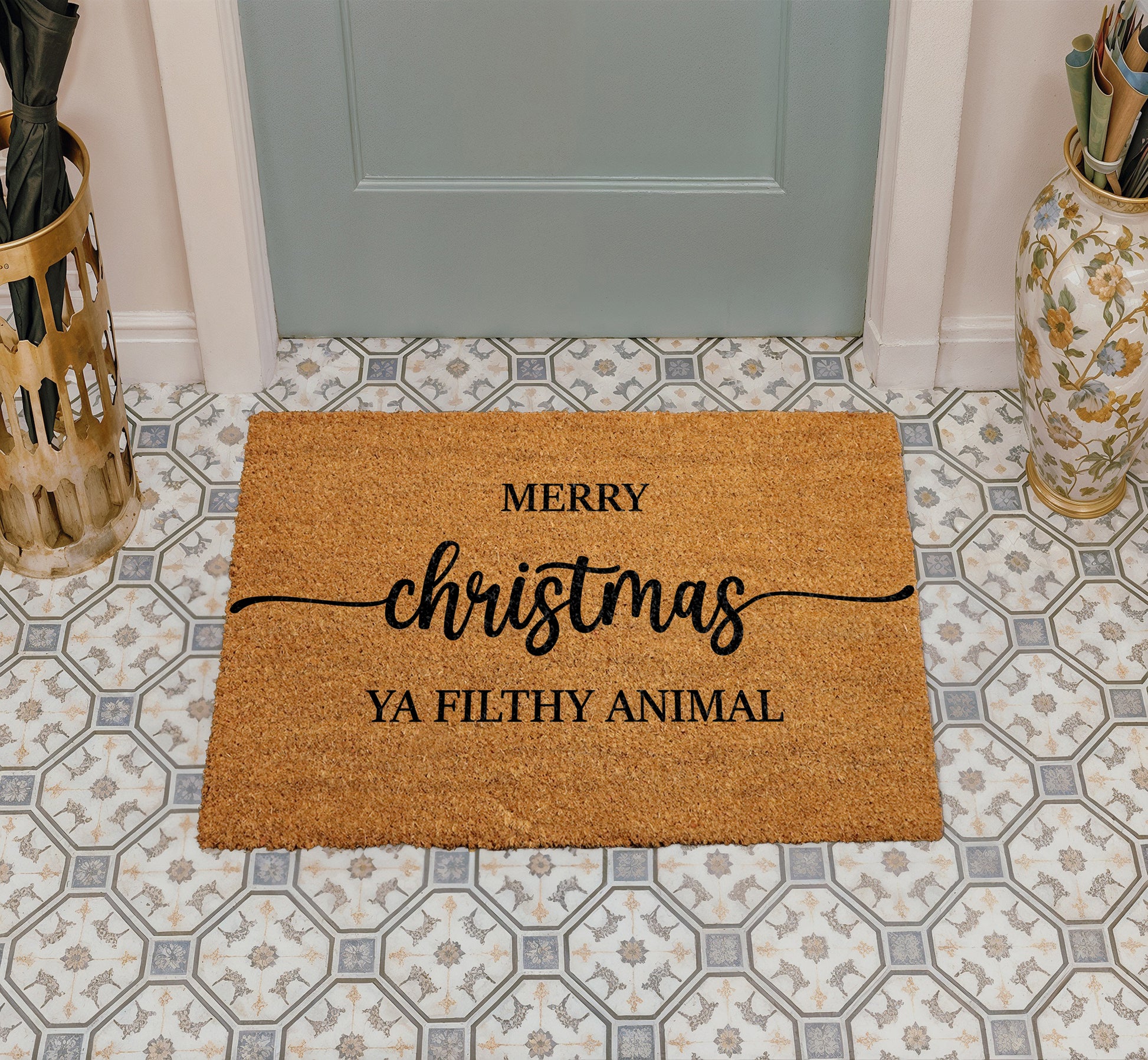 Funny Movie Quote Welcome Mat for Holiday Movie Lovers