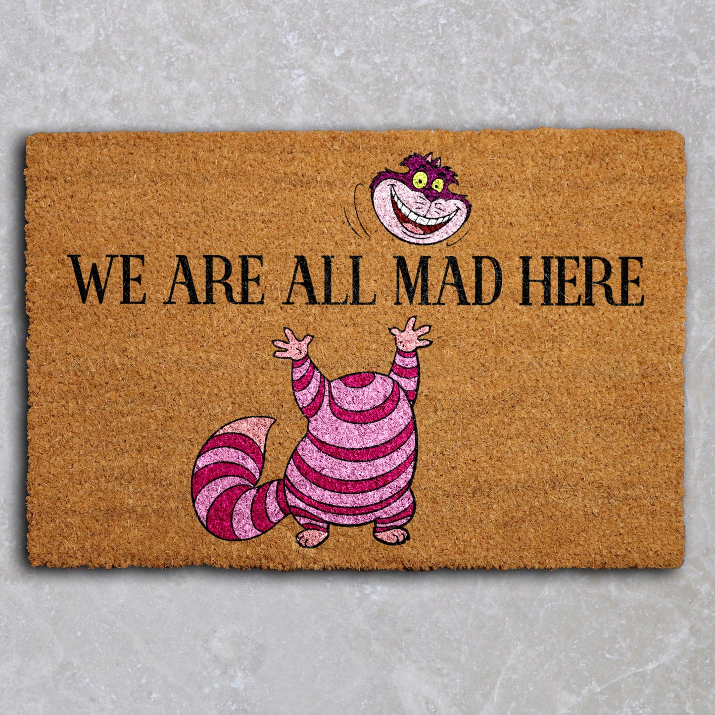Quirky Welcome Mat: Cheshire Cat Design for Your Home Entry