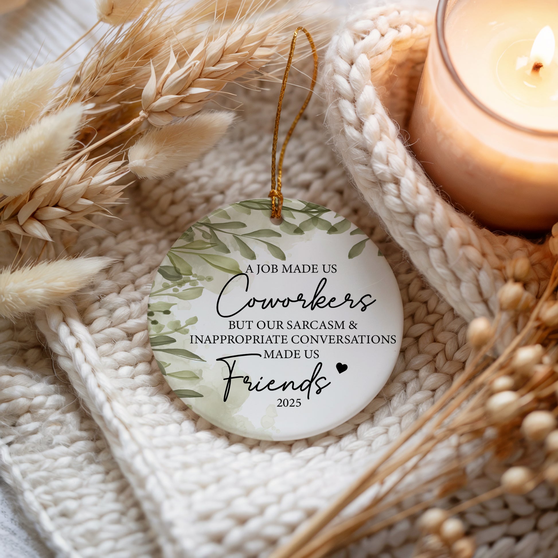 Ceramic Keepsake, Funny Coworker Christmas Ornament for Close Friends