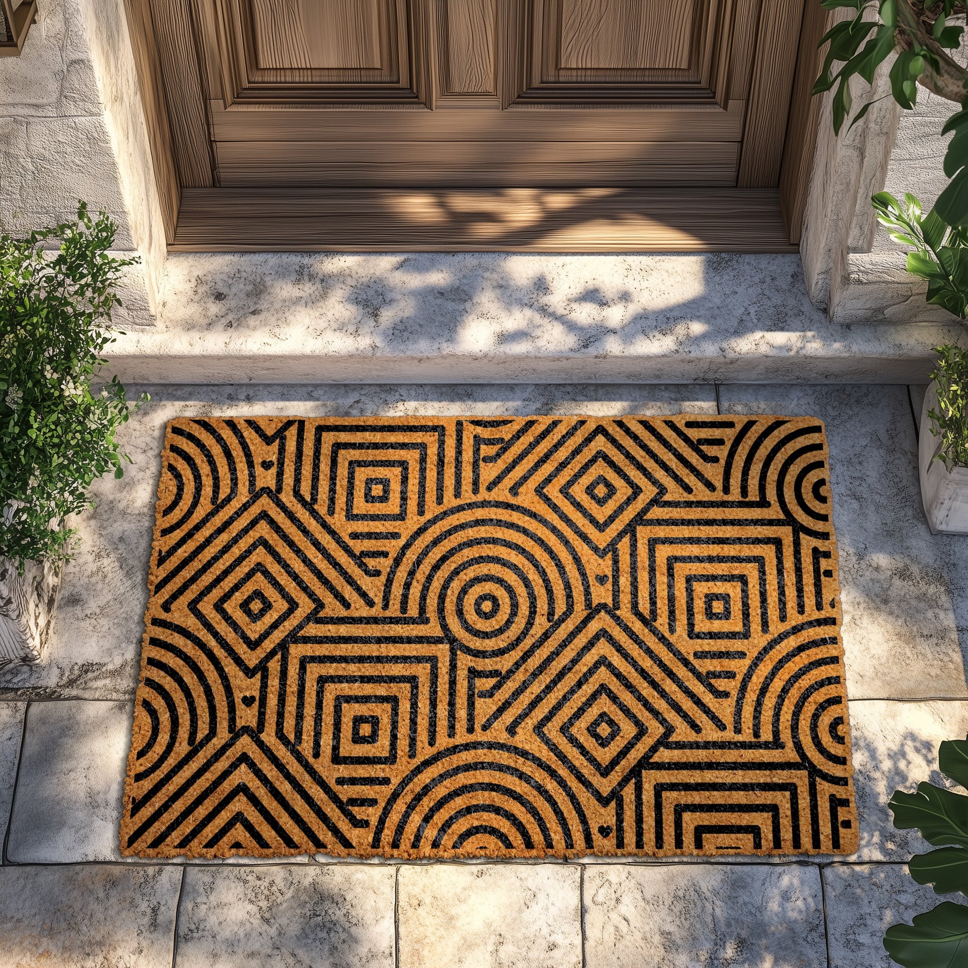 Contemporary Geometric Doormat, Stylish Housewarming Gift – Elevate Your Entryway!