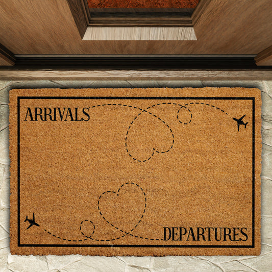 Flight Attendant Welcome Mat, Funny Airplane Home Decor, Travel Lover Housewarming Gift.