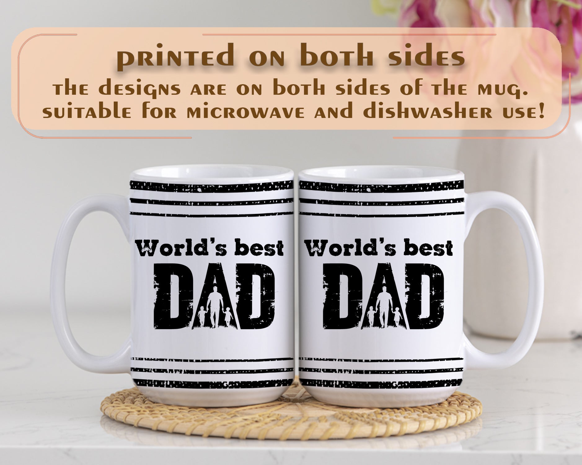 Retro Style World’s Best Dad Ceramic Mug, Father’s Day Gift
