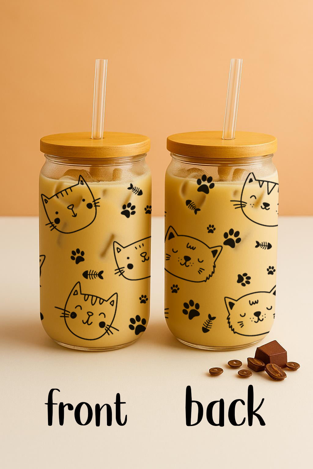 Adorable Cat Glass Tumbler, Ideal for Cat Owners, Eco-Friendly Choice