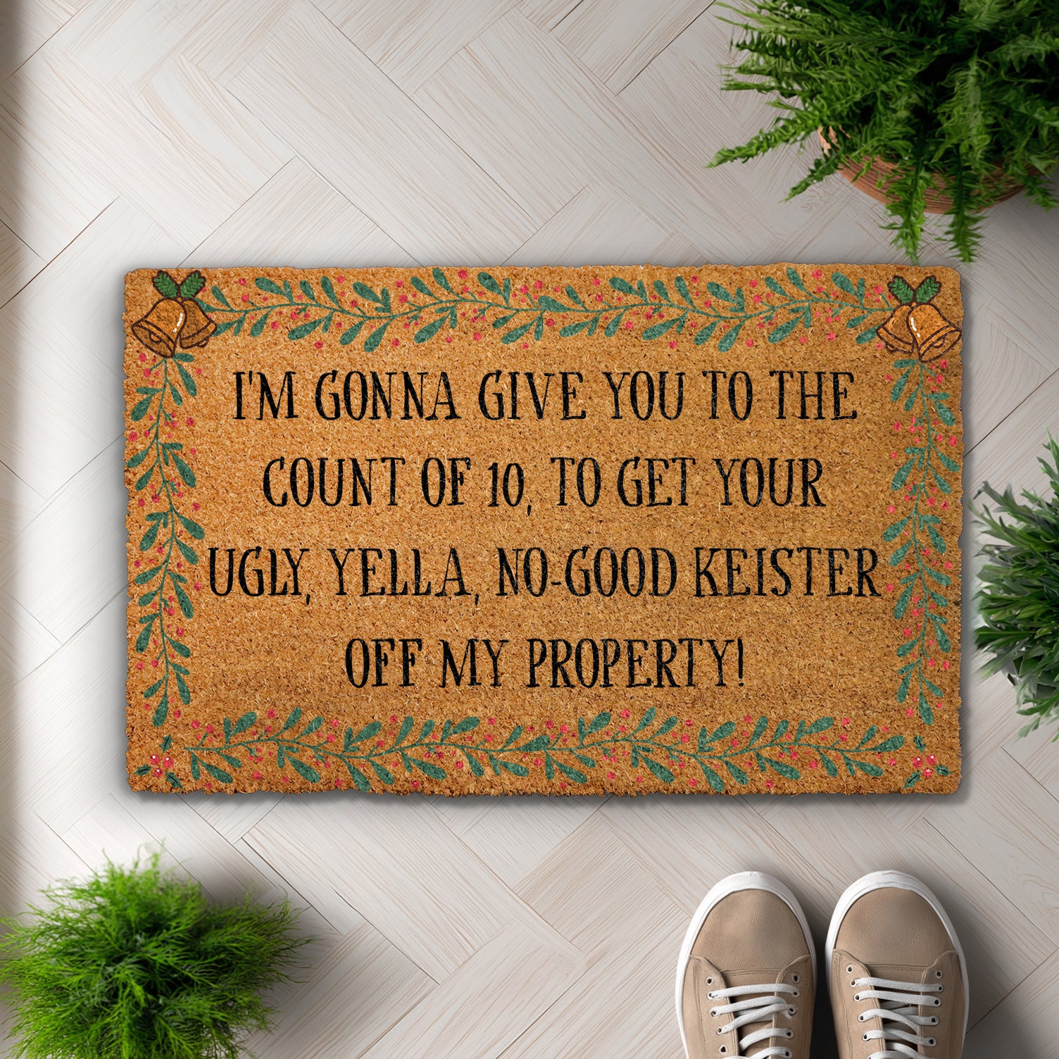 Count To 10 Doormat, Funny Christmas Welcome Mat, Movie Quote