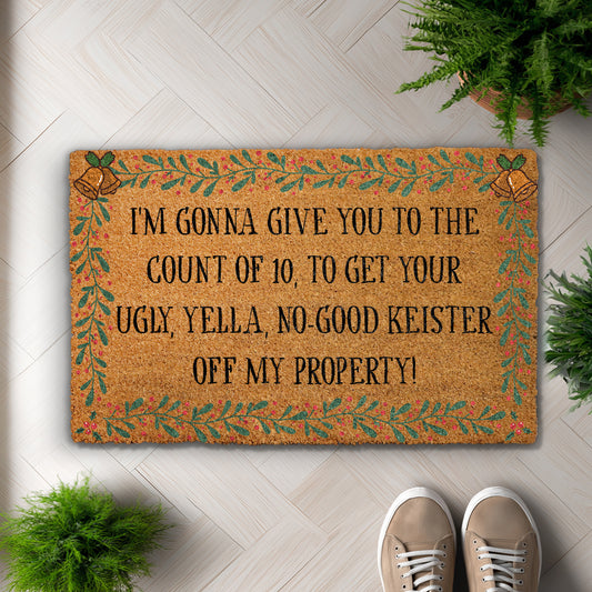 Count To 10 Doormat, Funny Christmas Welcome Mat, Movie Quote