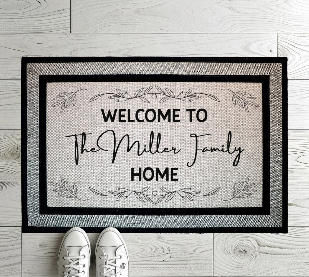 Personalized Family Name Welcome Mat, Perfect Housewarming Gift