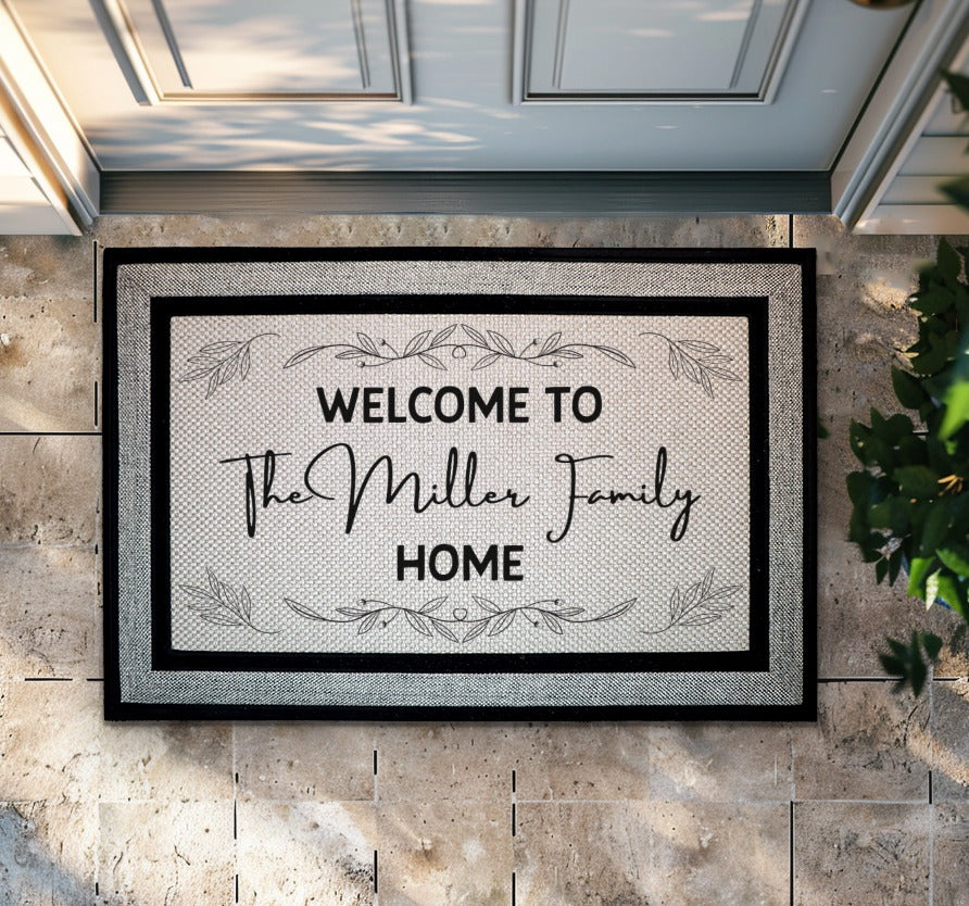 Personalized Family Name Welcome Mat, Perfect Housewarming Gift