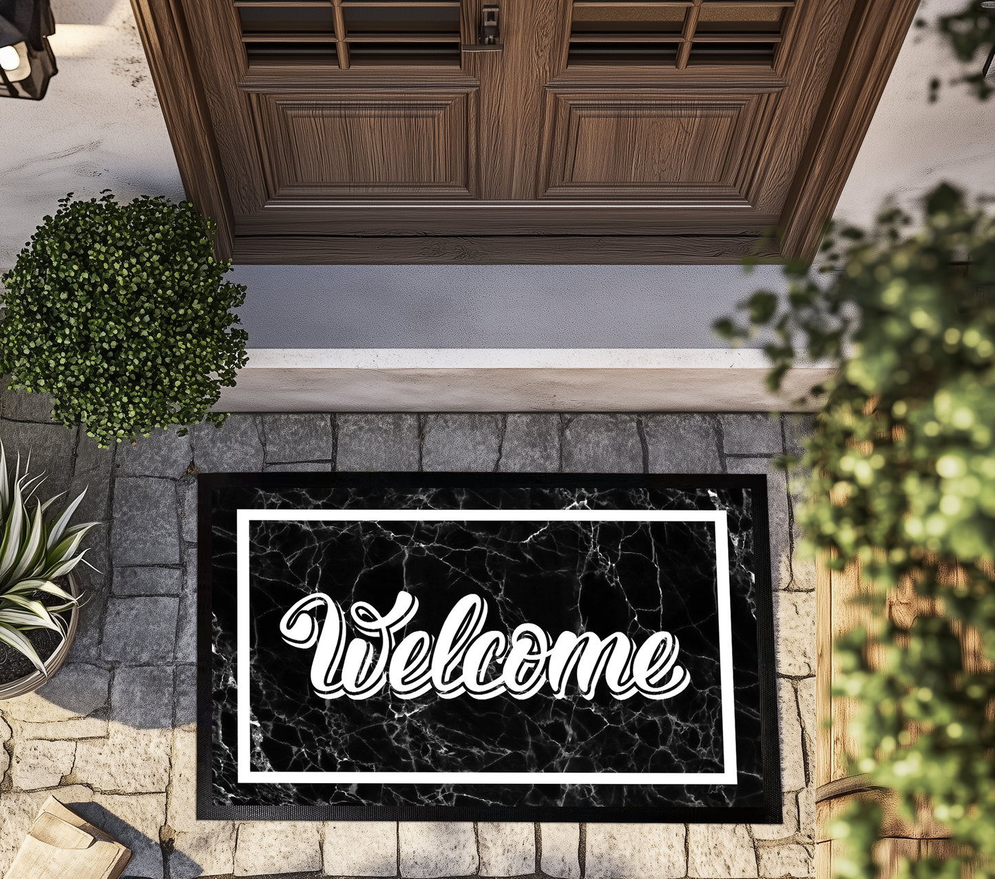 Sublimation Marble Welcome Doormat, Modern Entryway Rug, Elegant Home Decor