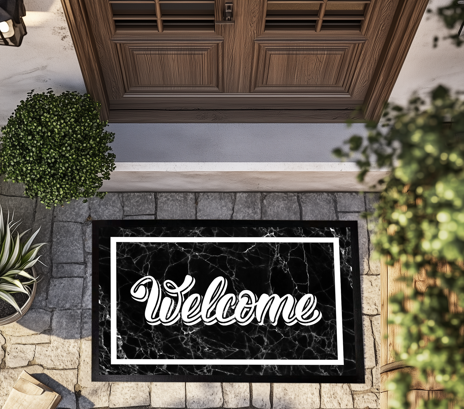 Sublimation Marble Welcome Doormat, Modern Entryway Rug, Elegant Home Decor