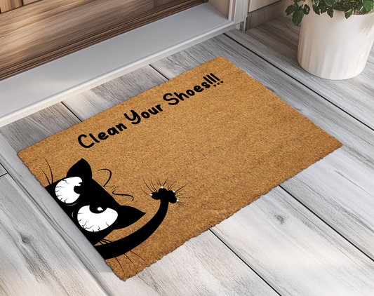 Welcome guests with Coco Fiber, Clean Your Shoes Doormat.