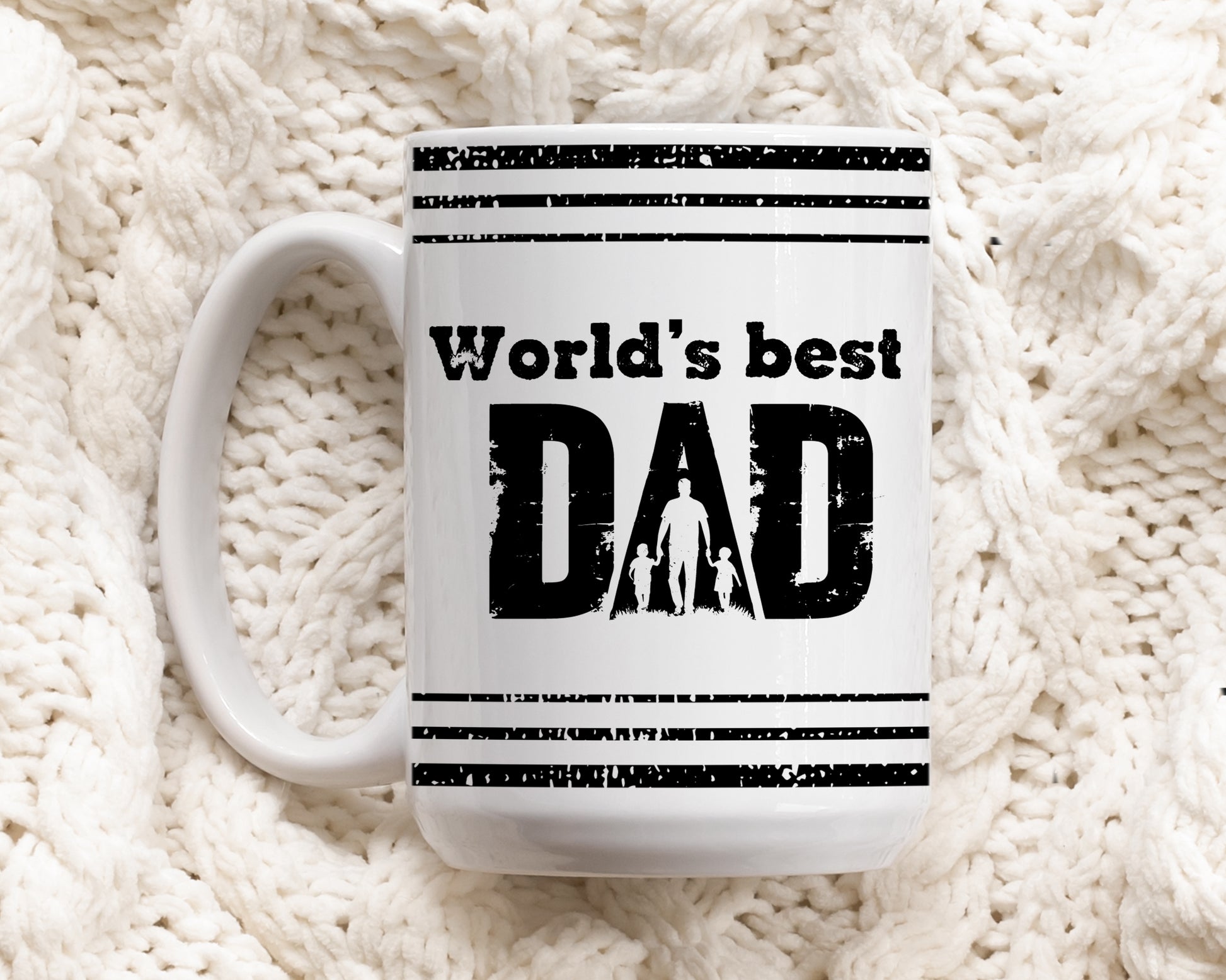 Retro Style World’s Best Dad Ceramic Mug, Father’s Day Gift