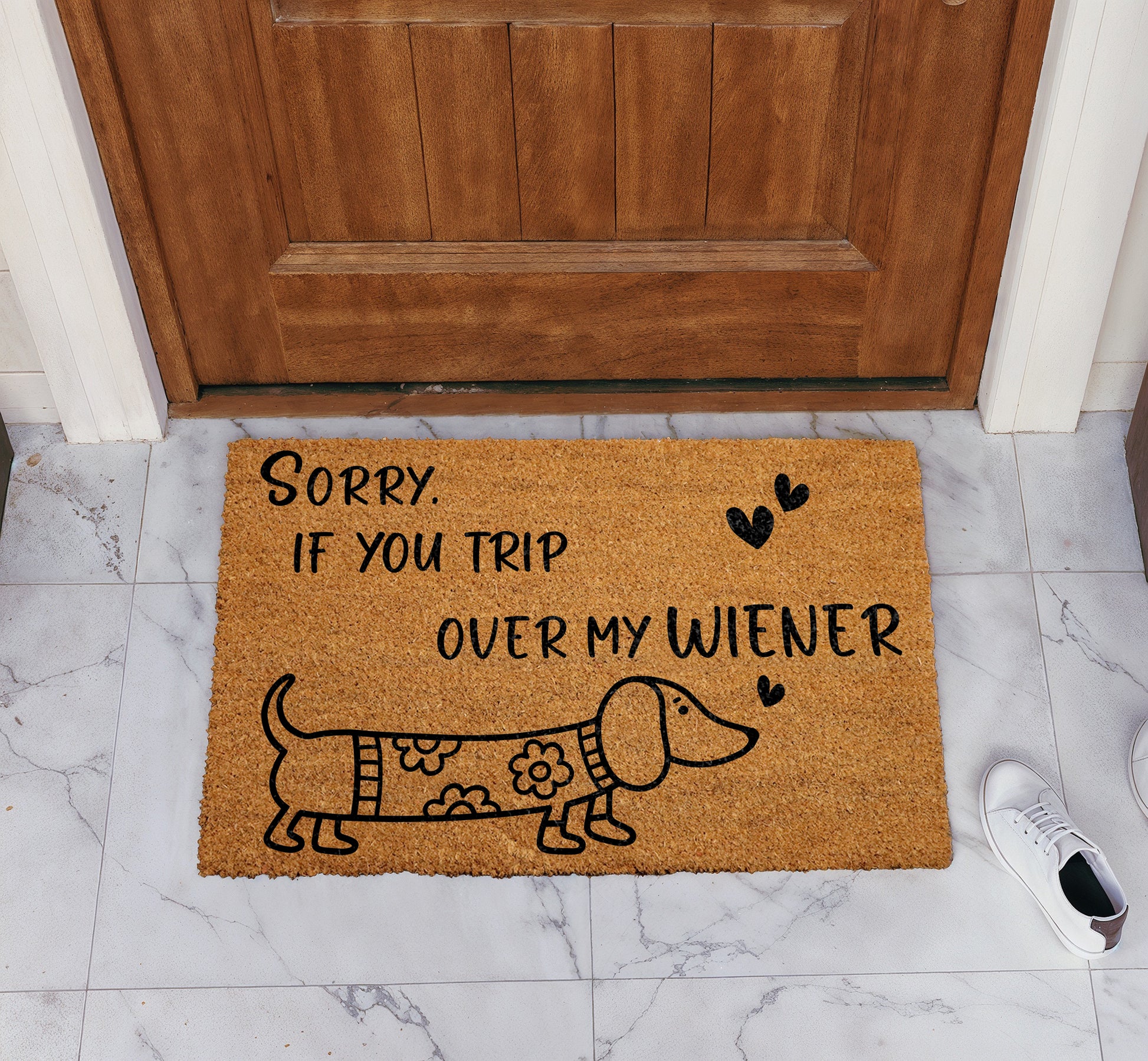 Dachshund Welcome Mat: Funny Housewarming Gift with Wiener Doormat