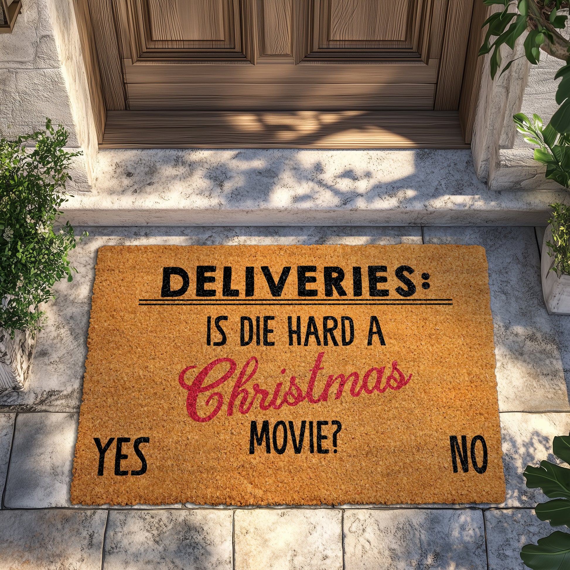 Die Hard Christmas Doormat, Festive Entrance Rug, Holiday Home Decor