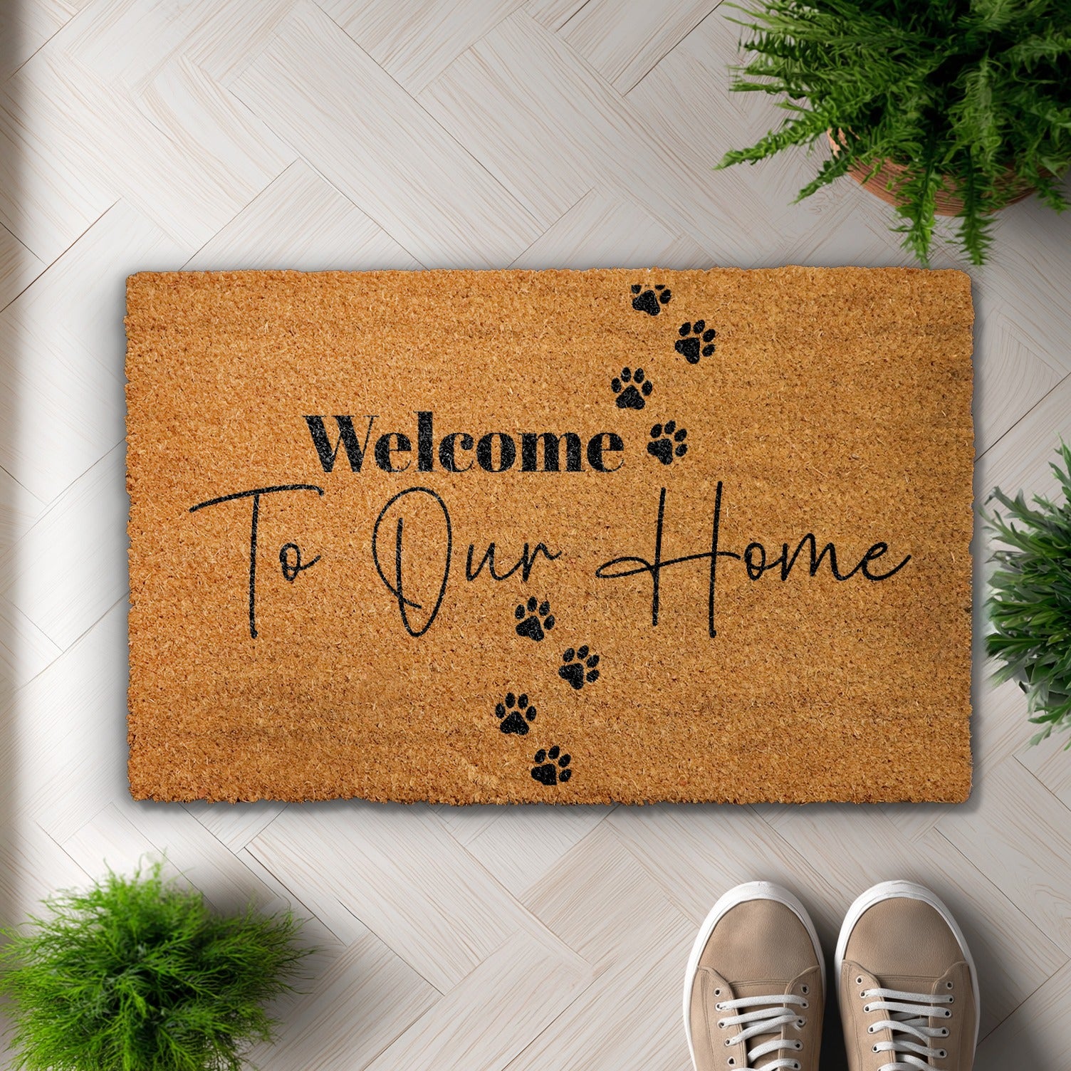 Paw Print Welcome Mat: A Cozy Greeting for Pet Lovers
