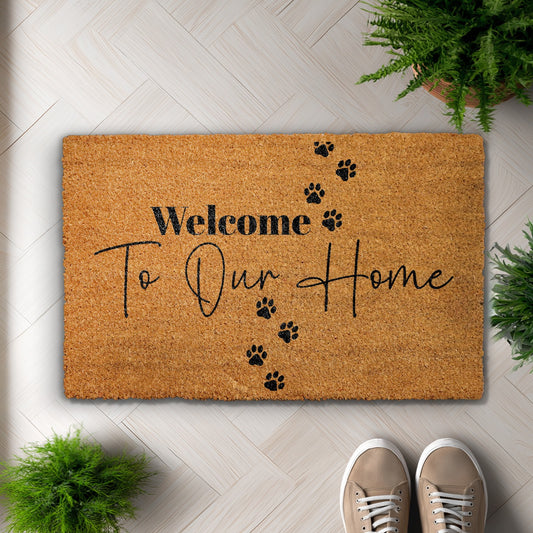 Paw Print Welcome Mat: A Cozy Greeting for Pet Lovers