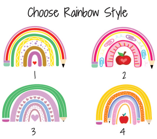 Rainbow Teacher Tumbler, First Day Present, Bamboo Lid Gift