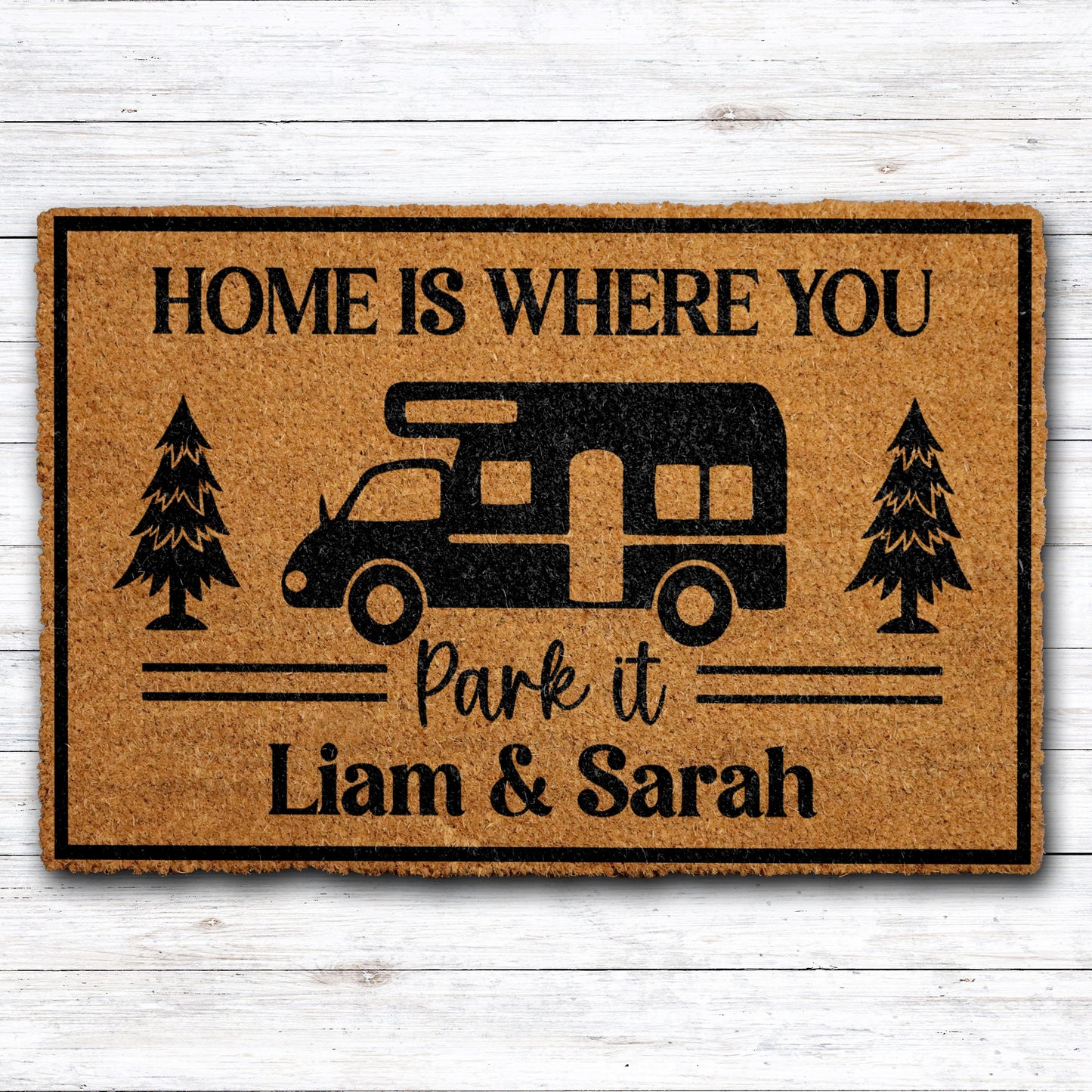 Custom Name RV Doormat, Personalized Camper Decor for Motorhome Camping
