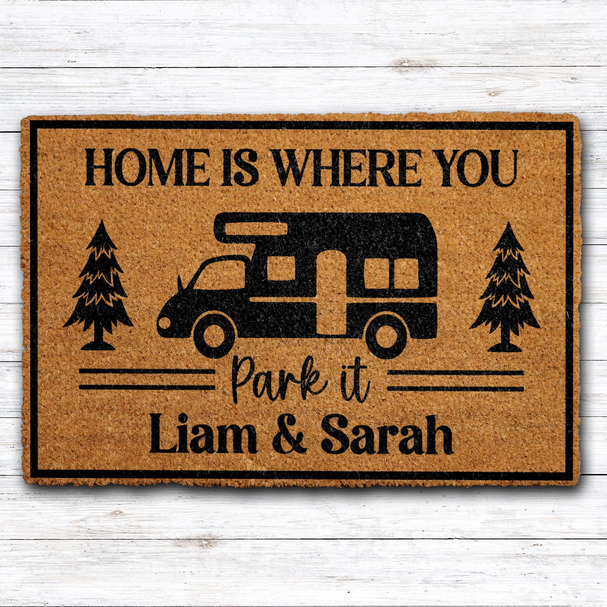 Custom Name RV Doormat, Personalized Camper Decor for Motorhome Camping