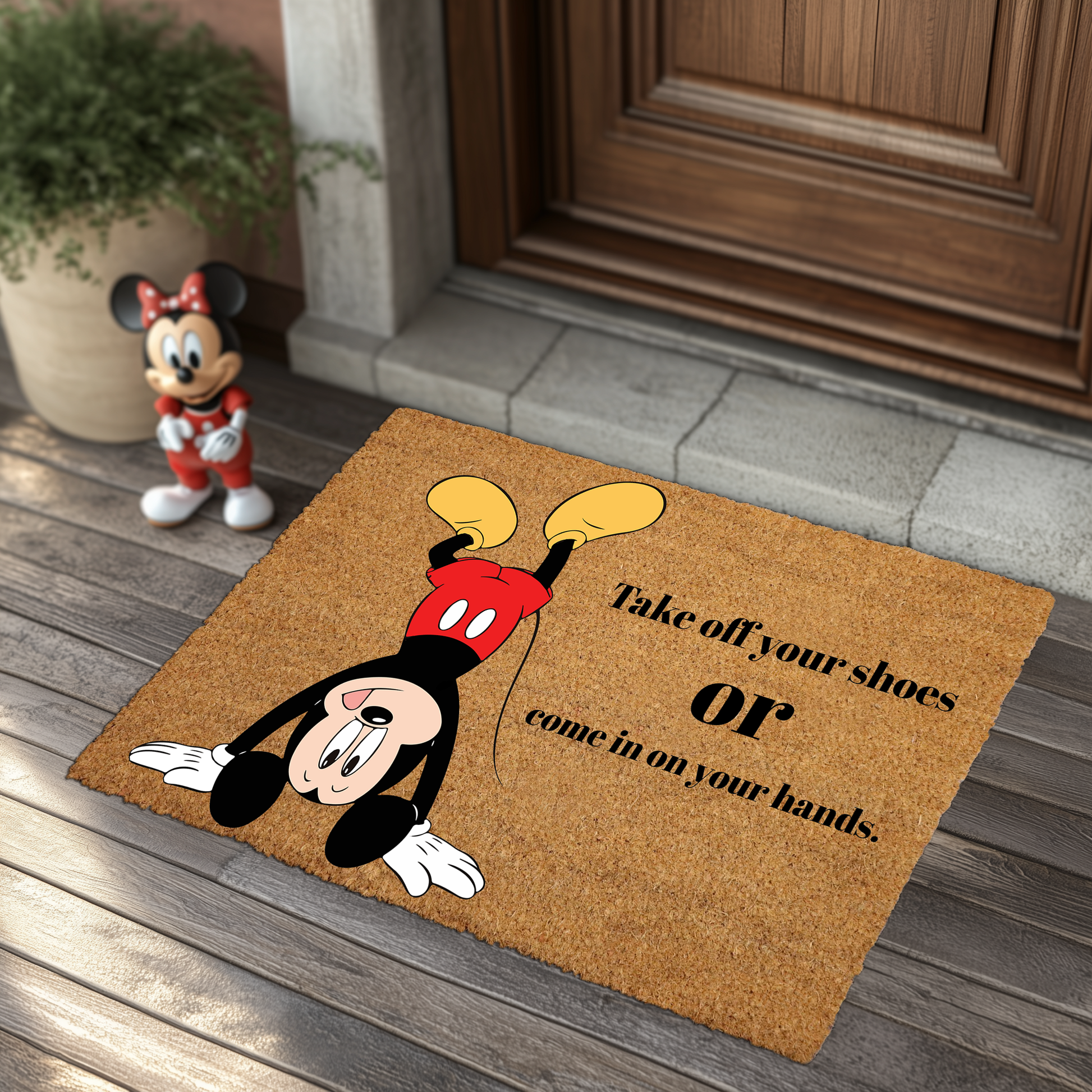 Charming Mickey Doormat: Welcome Guests with Natural Outdoor Front Door Mat