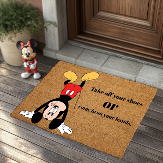 Charming Mickey Doormat: Welcome Guests with Natural Outdoor Front Door Mat
