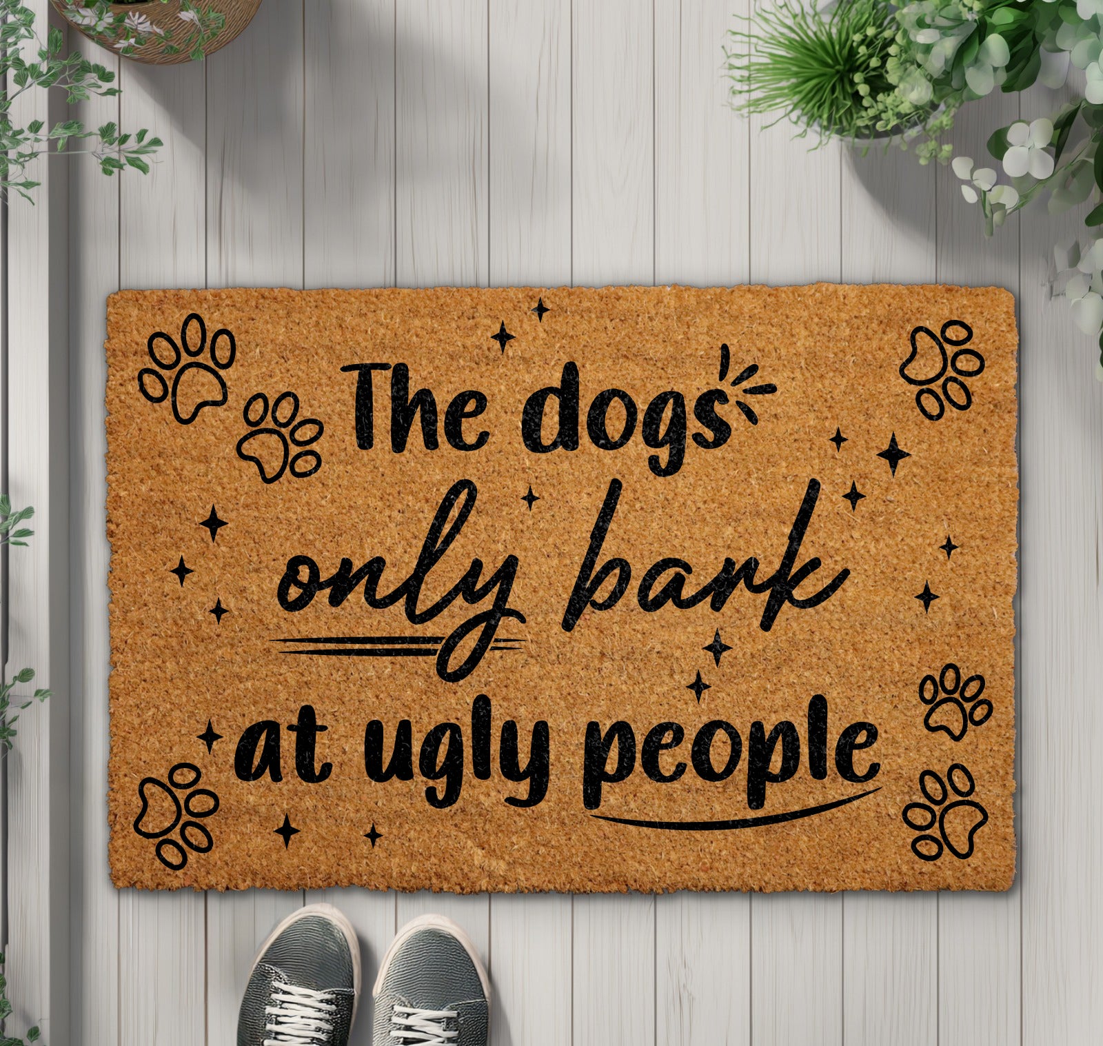 Humorous Dog Welcome Mat, Front Porch Decor, Rude Humor Gift