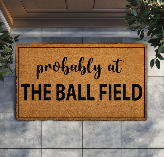 Sports Fan Baseball Mom Doormat, Stylish Softball Front Porch Rug