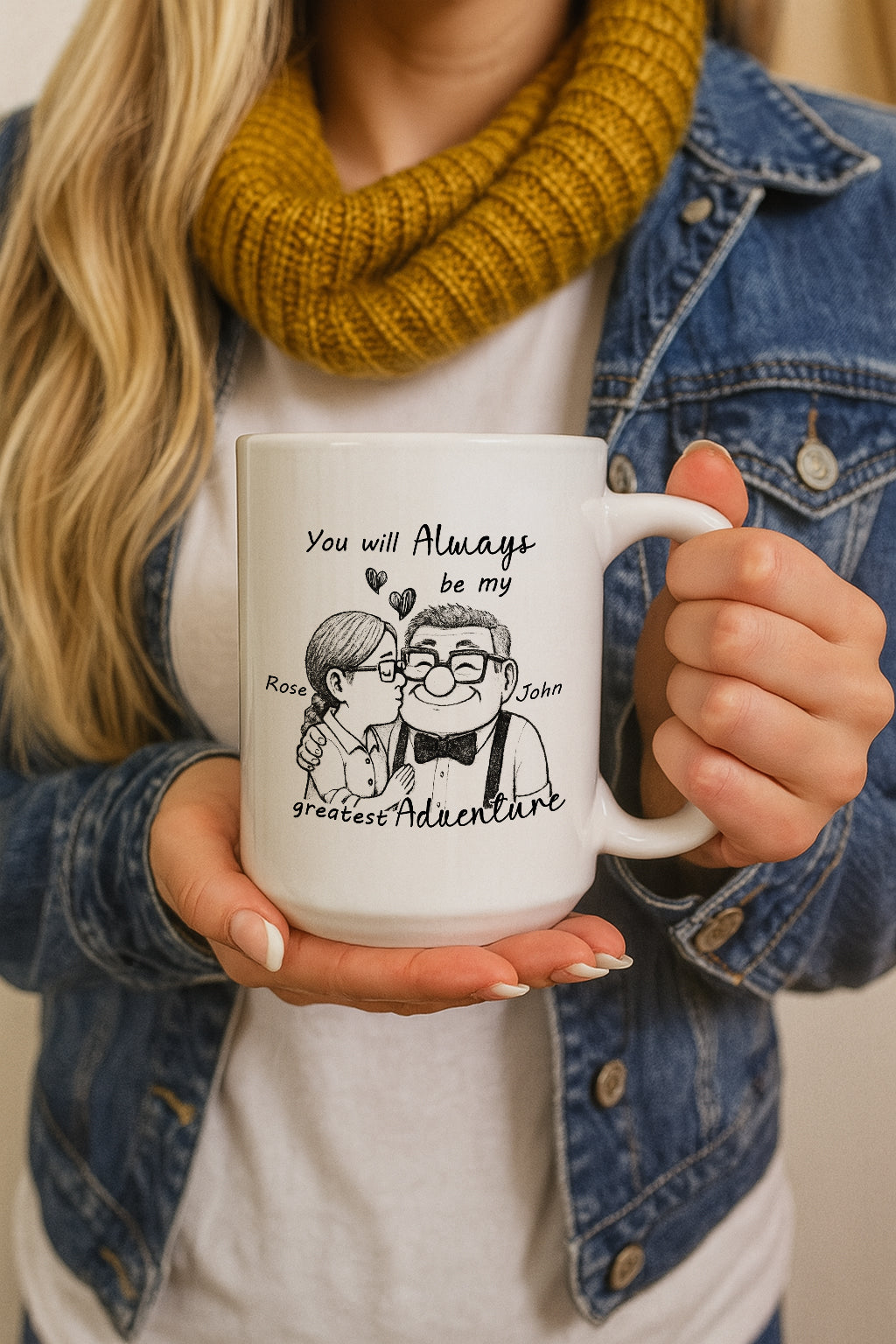 Unique Disney Up Movie Inspired Couples Coffee Mug, Romantic Pottery
