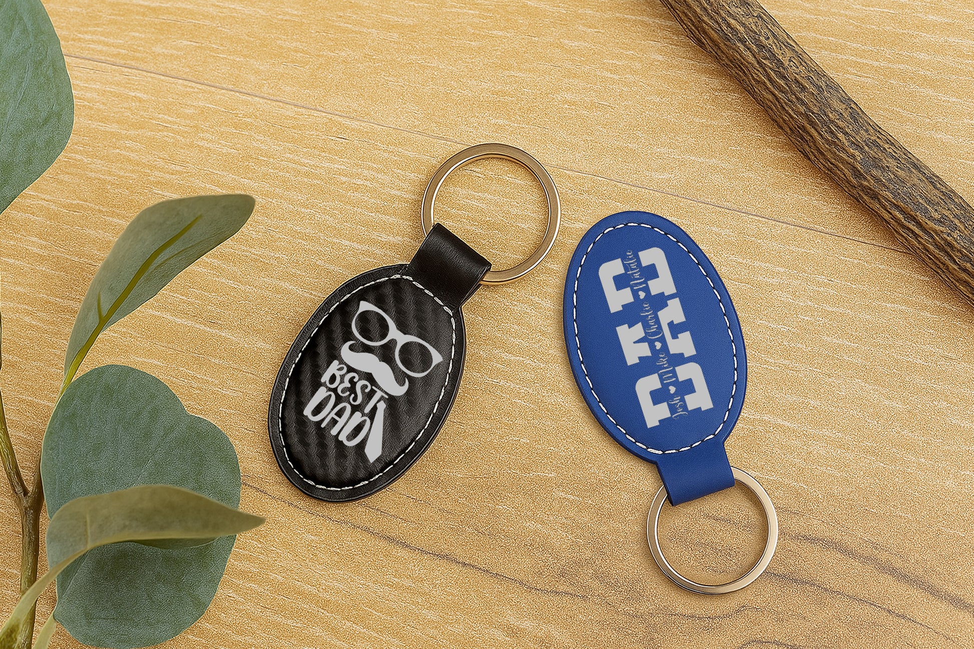 Custom Engraved Leather Keychain, Best Dad Ever Gift, Coolest Husband