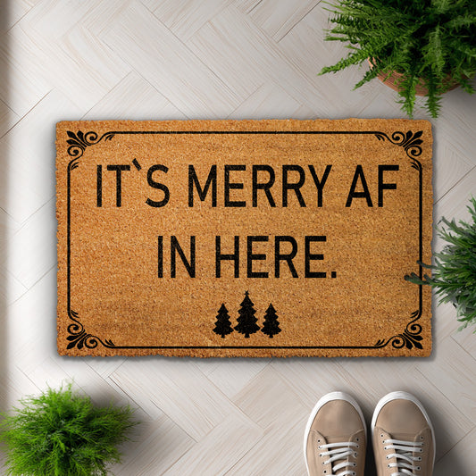 Cheerful Xmas Tree Pattern Welcome Mat, Festive Porch Decor!