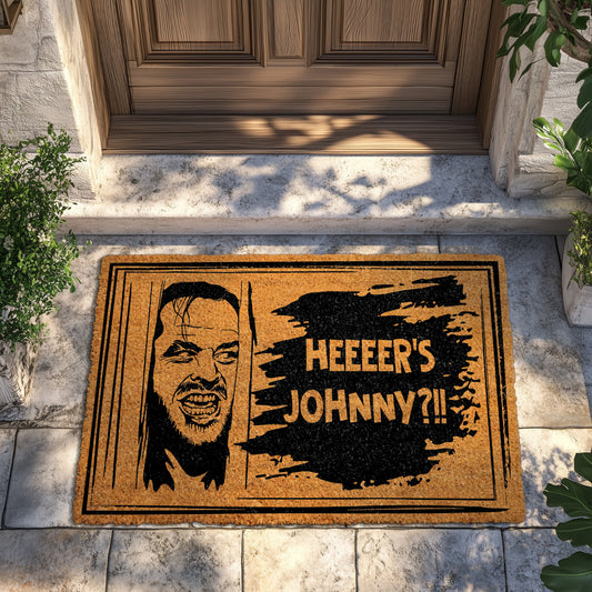 Here's Johnny Doormat, Horror Movie Welcome Mat for Spooky Season