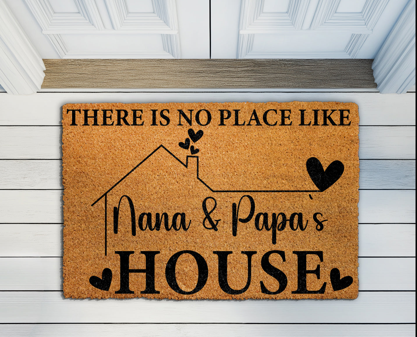 Nana & Papa's Welcome, Happy Family Decor, Coir Porch Mat