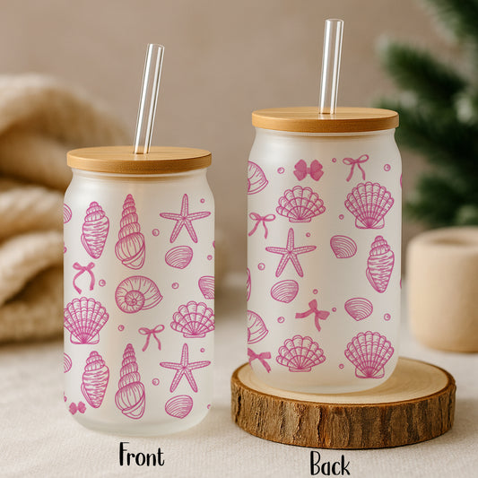 Seashell Tumbler: Aesthetic Pink Design for Trendy Summer Vibes