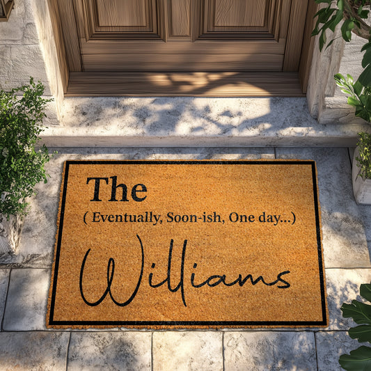 Custom Funny Welcome Mat, Personalized Family Coco Rug, Cute Decor