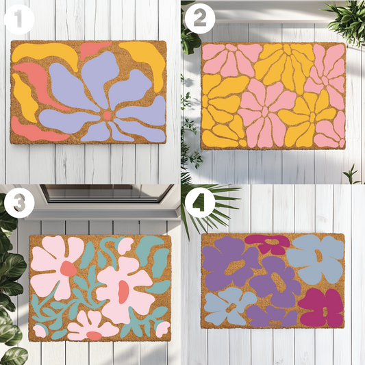 Floral Entryway Mat, Wedding Home Gift, Outdoor and Indoor Decor