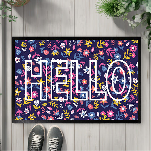 Vibrant Floral Doormat, Wildflower Welcome Mat, Housewarming Gift!