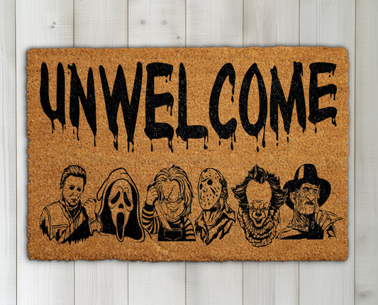 Spooky Season Coir Rug, Horror Movie Doormat, Scary Movies Welcome