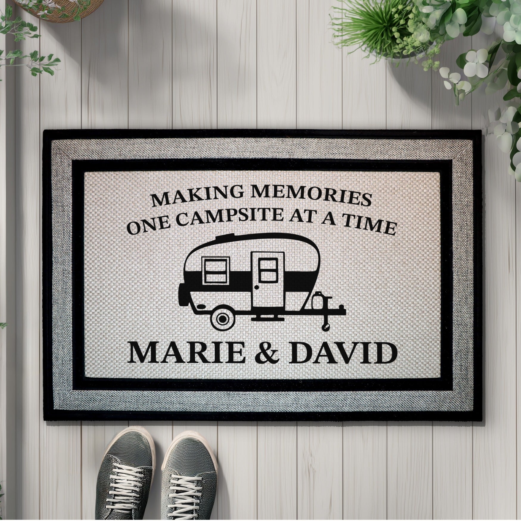 Personalized Campsite Memories Doormat, Custom RV Decor, Camping Gift