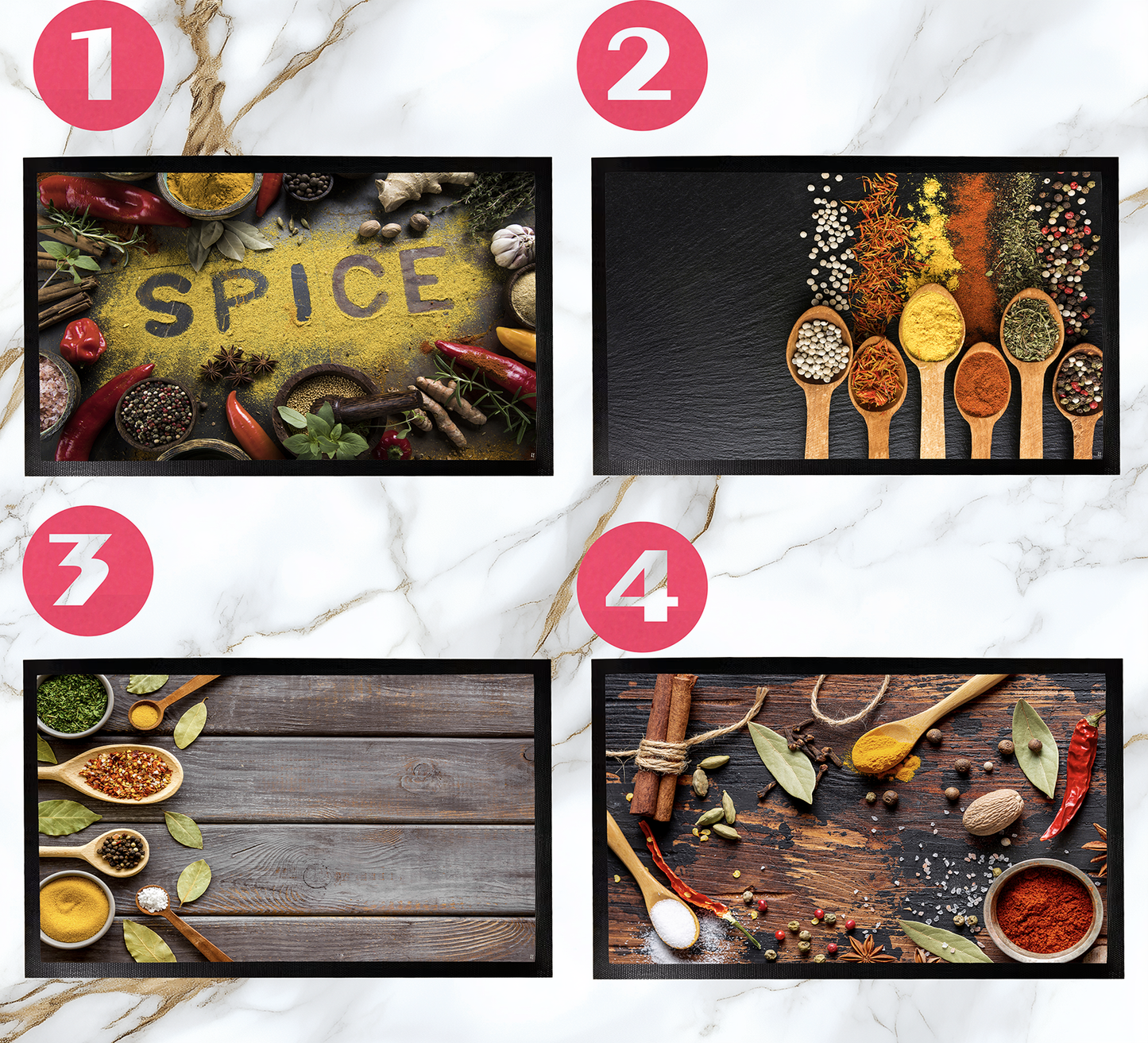 Spice up your kitchen with this comfortable decorative rug