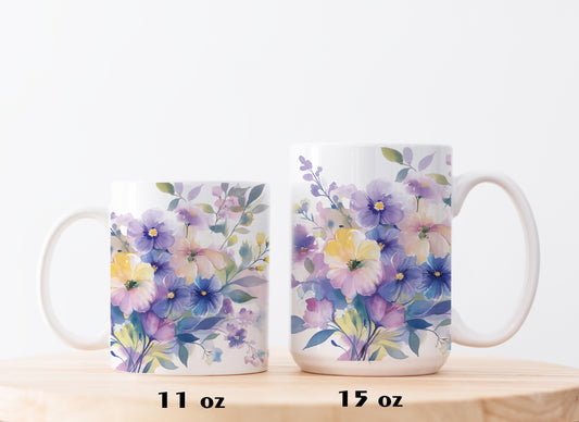 Flower Mama Tea Cup, Custom Mother's Day Pottery Mug Gift