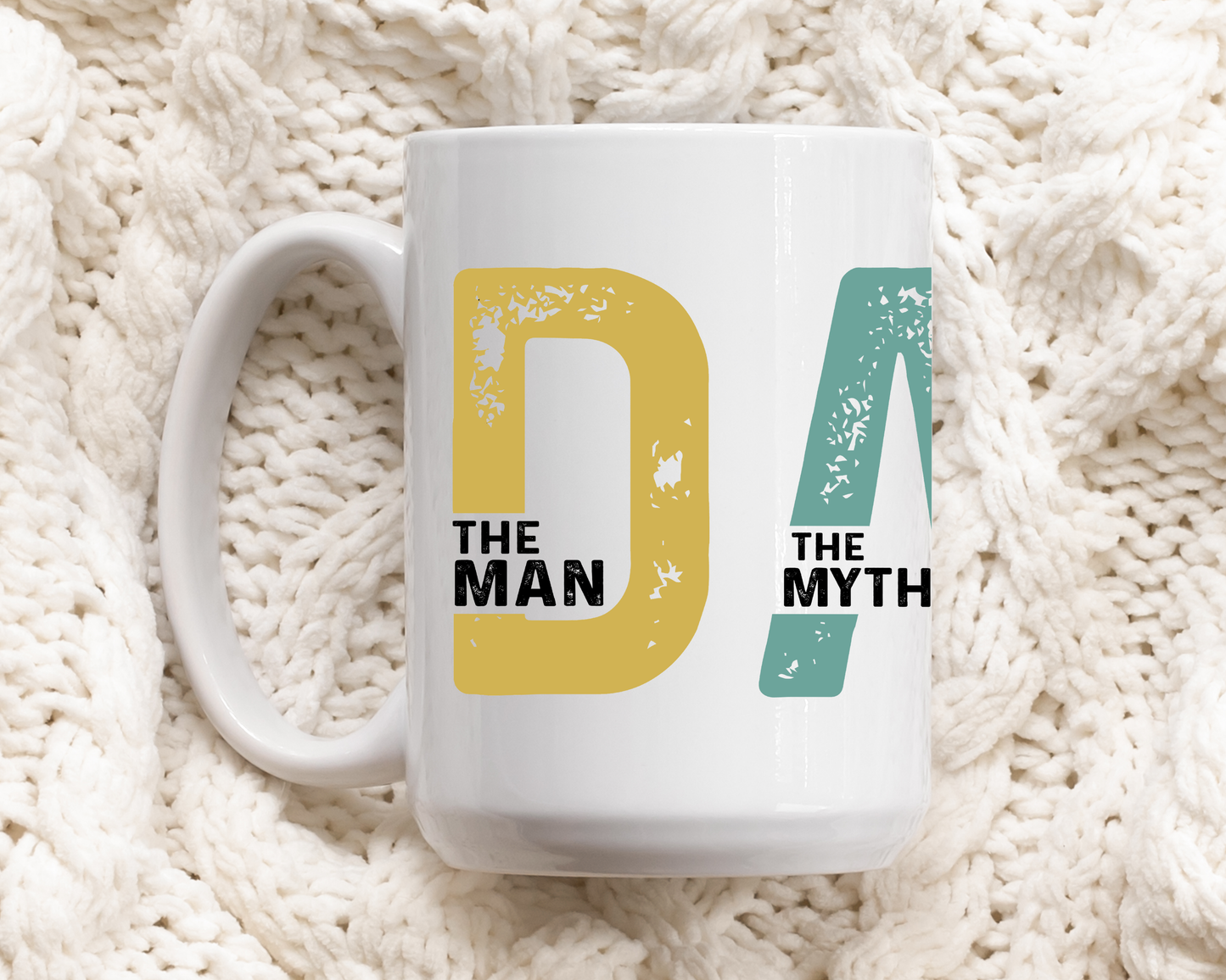 Myth Legend Dad Mug, Vintage Ceramic Tea Cup, Funny Gift
