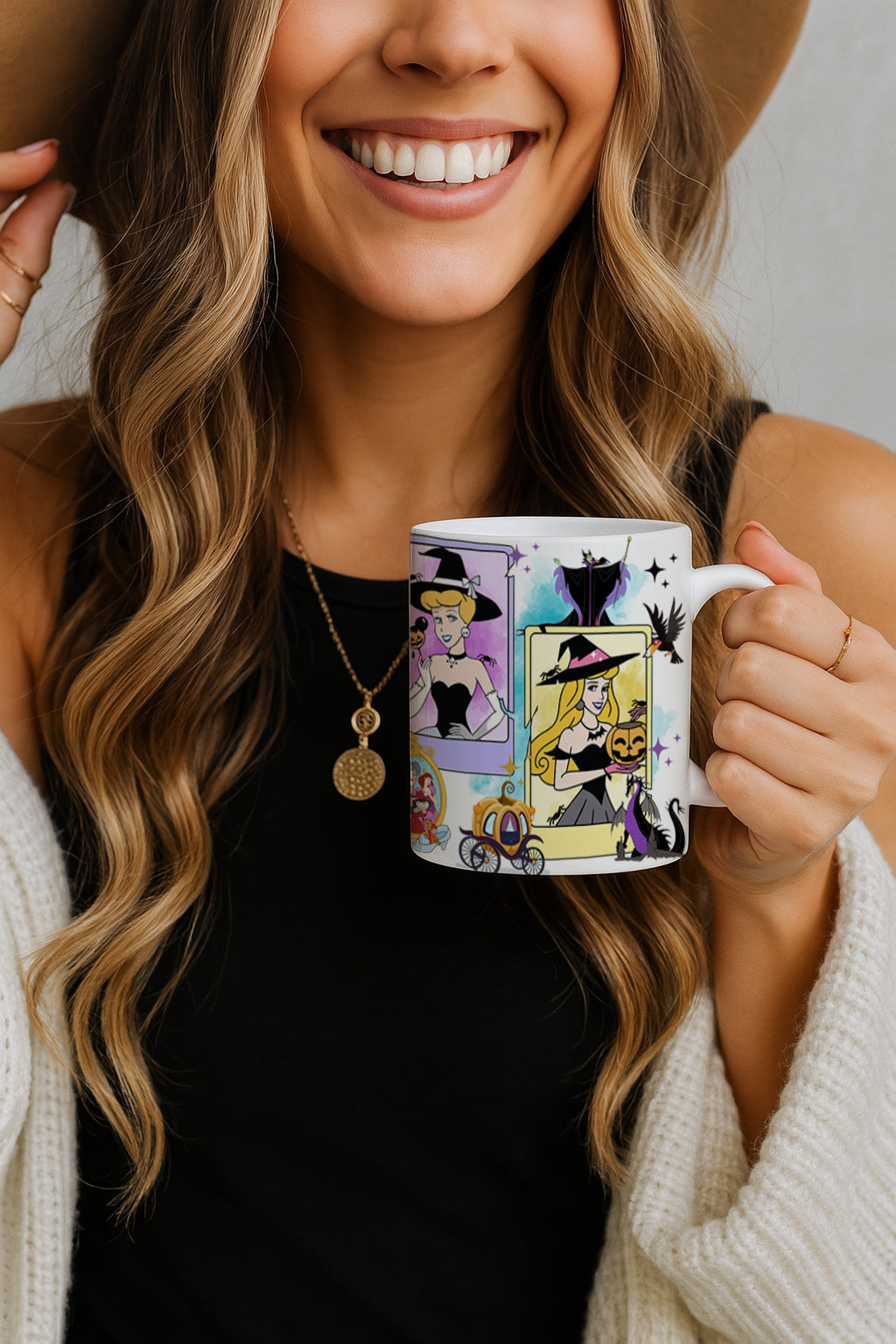 Spooky Princesses and Villains Magic Kingdom Pottery Cup, Halloween Mug