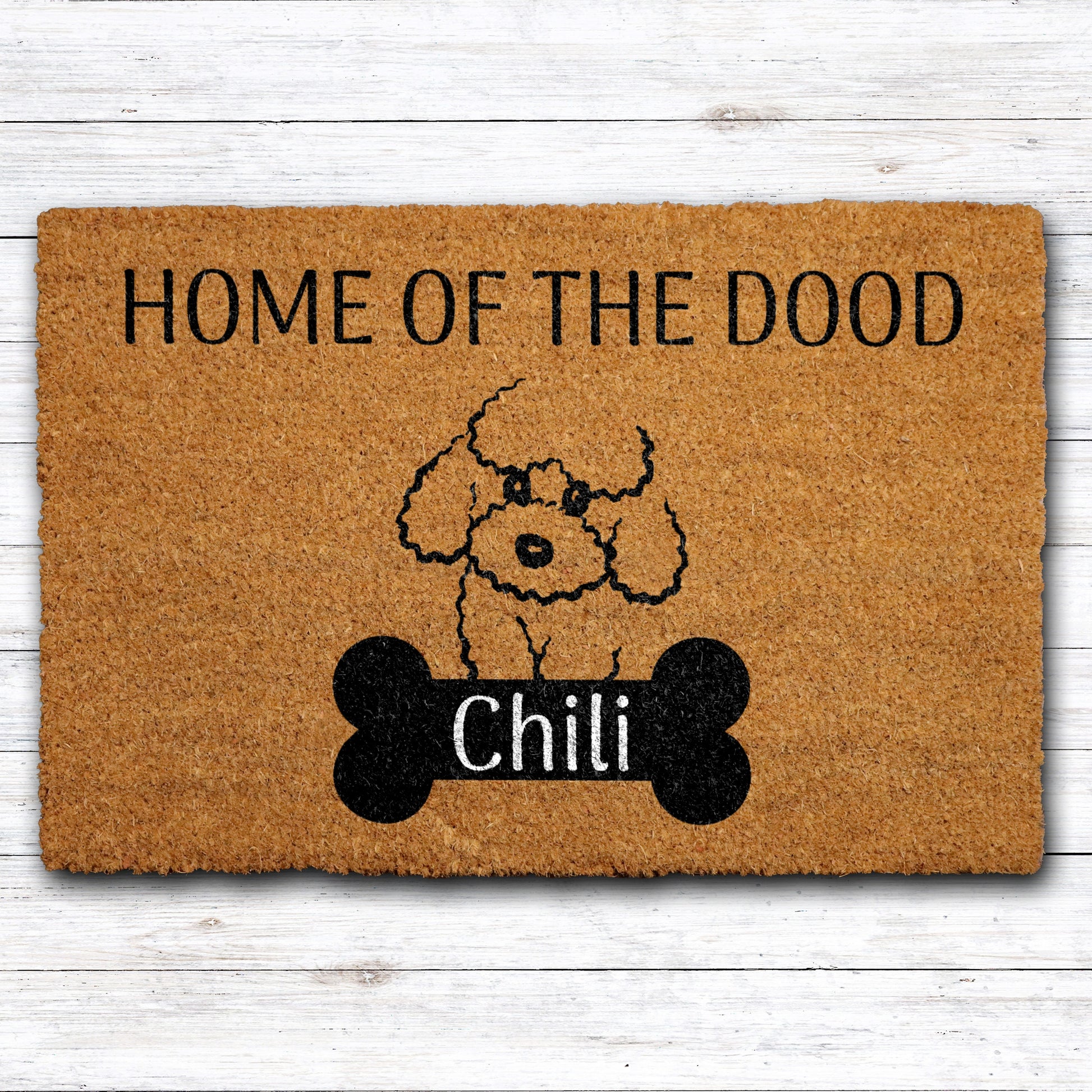 Custom Dog Name Welcome Mat, Personalized Labradoodle Lover Gift, Porch Decor