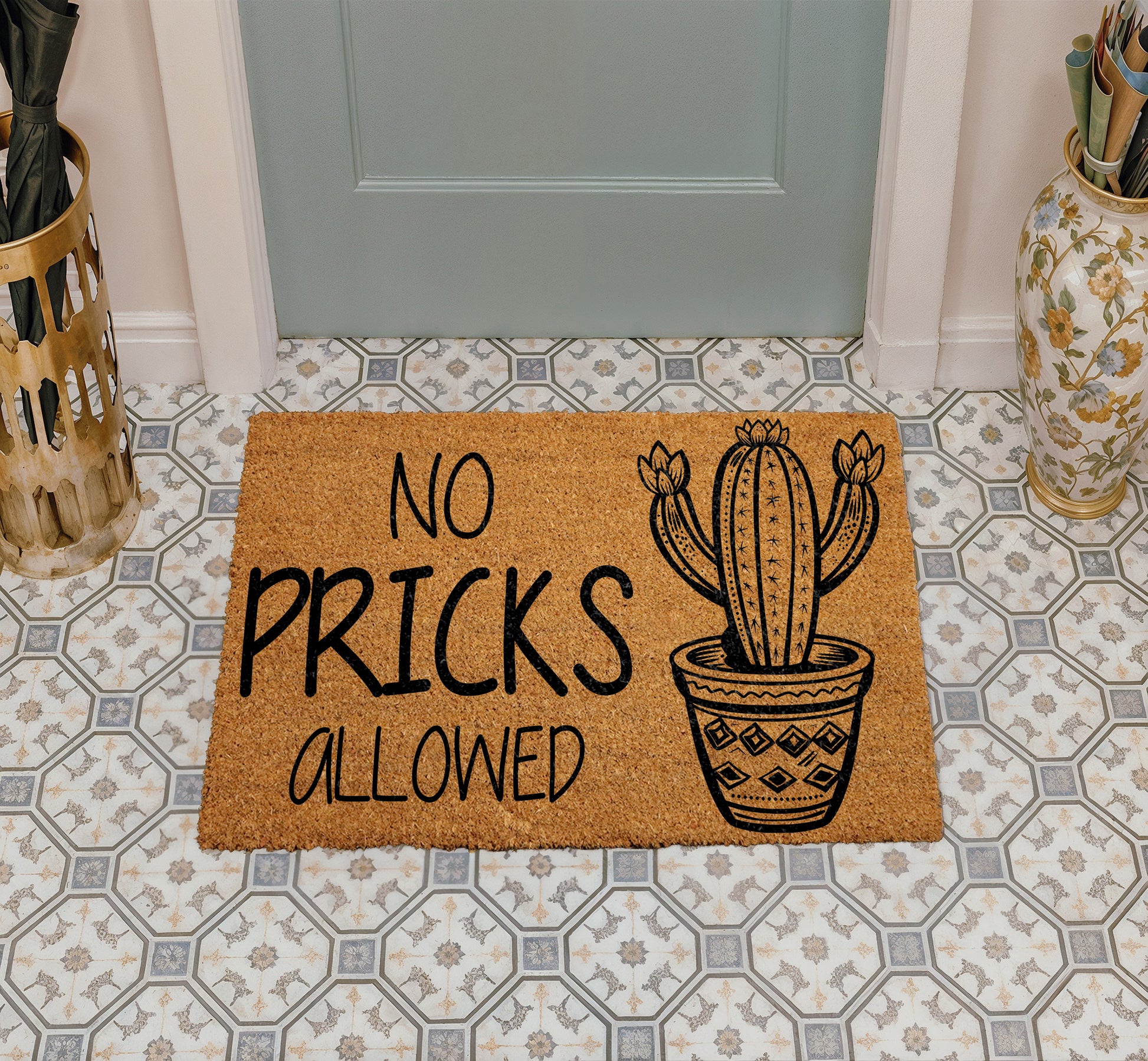 Welcome Guests with our Funny Cactus Doormat, Perfect Housewarming Gift!