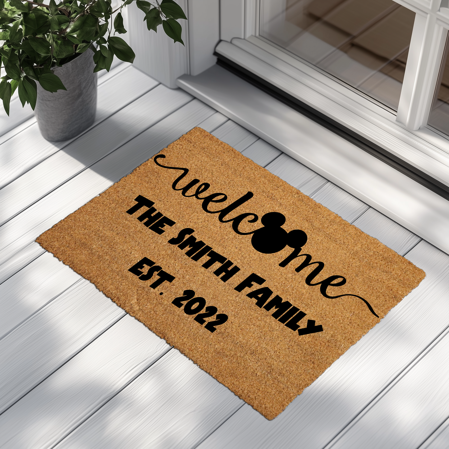 Mickey Themed Funny Doormat, Custom Entryway Floor Rug, New Home Decor