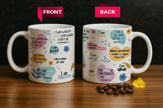Personalized Bible Verse Mug, Christian Gift with Inspirational Scripture Quotes