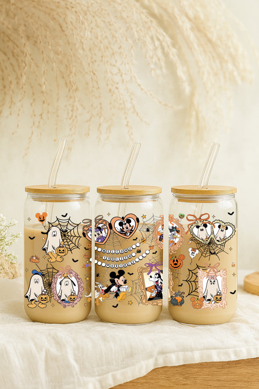 Mickey & Friends Halloween Cup, Disney Haunted Mansion Glass Tumbler